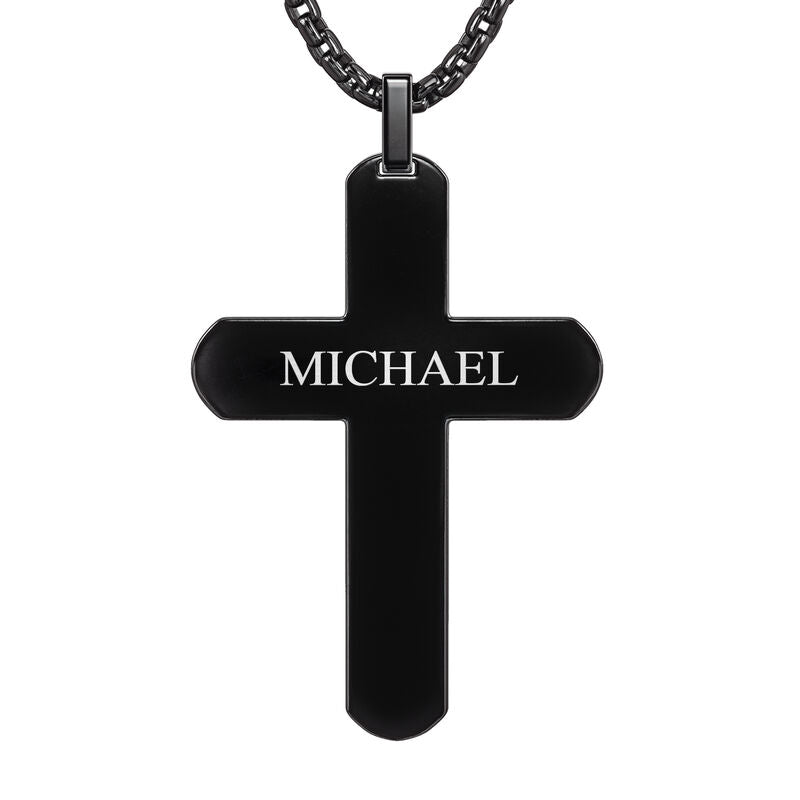 Ciondolo a croce con diamante Black Ice