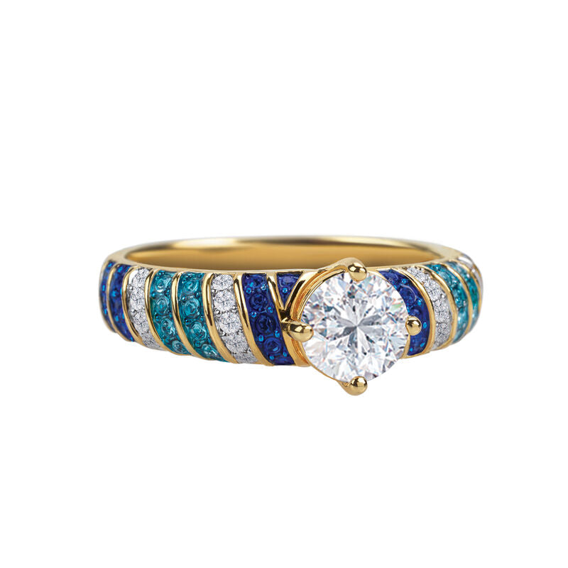 Anello a vortice personalizzato Blue Wave