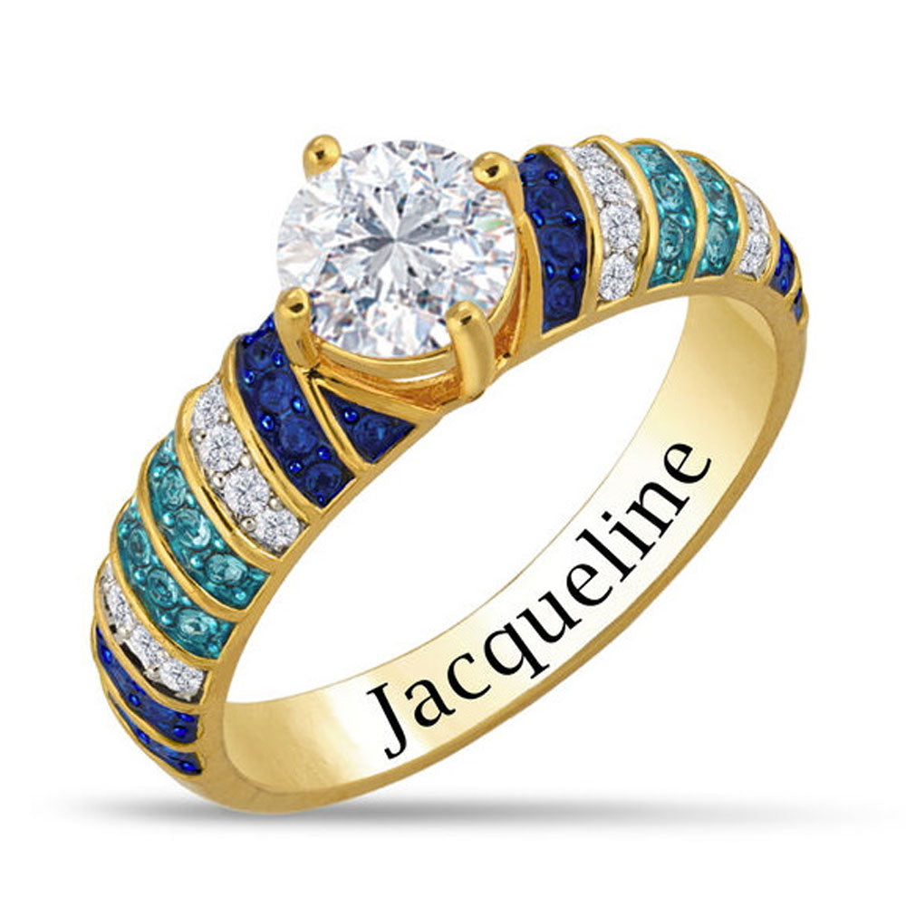 Anello a vortice personalizzato Blue Wave