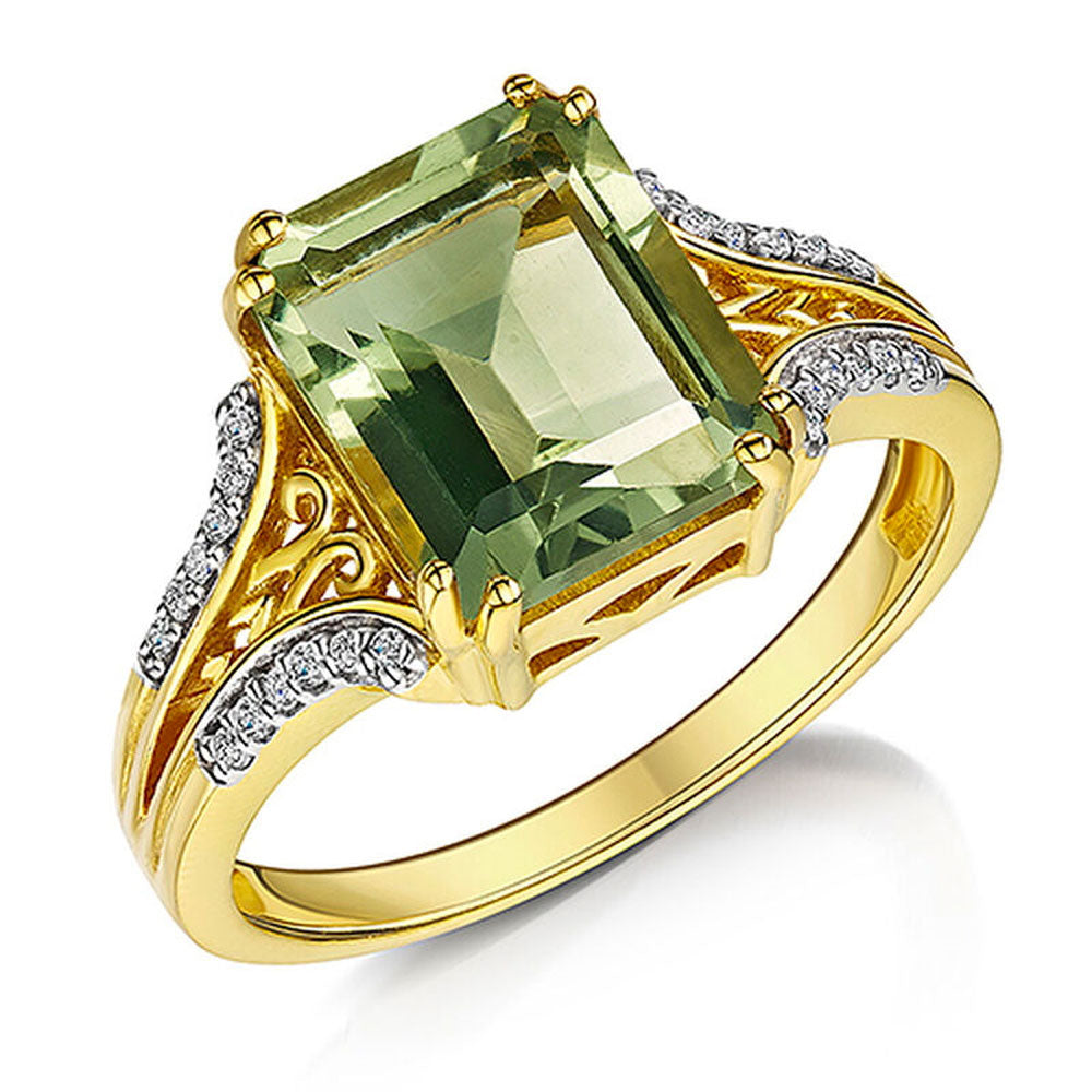 Anello di ametista verde