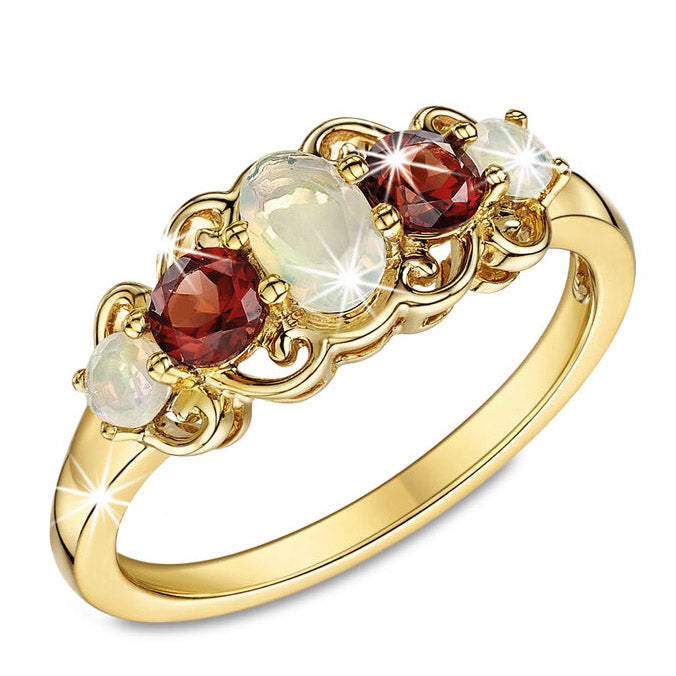 Anello Harmony Opale e Granato