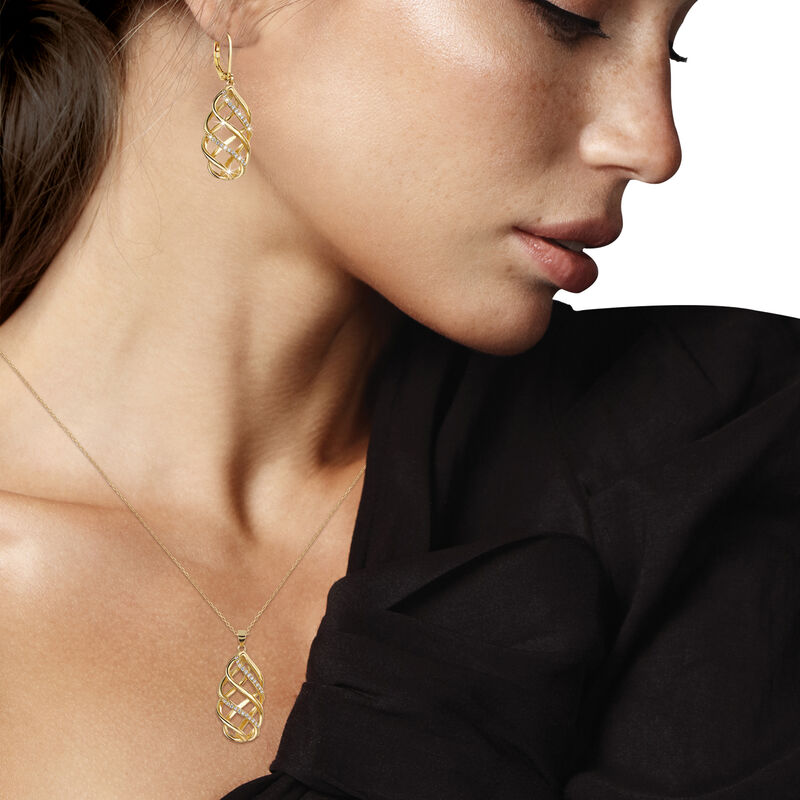 Set di orecchini e collana Twirl scintillante